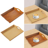 Maxbell Wooden Rectangular Serving Tray Wood Plate for Tea House Kitchen Dining Room Brown