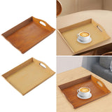 Maxbell Wooden Rectangular Serving Tray Wood Plate for Tea House Kitchen Dining Room Brown