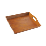 Maxbell Wooden Rectangular Serving Tray Wood Plate for Tea House Kitchen Dining Room Brown