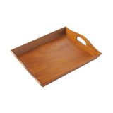 Maxbell Wooden Rectangular Serving Tray Wood Plate for Tea House Kitchen Dining Room Brown