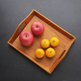 Maxbell Wooden Rectangular Serving Tray Wood Plate for Tea House Kitchen Dining Room Brown