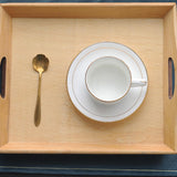 Maxbell Wooden Rectangular Serving Tray Wood Plate for Tea House Kitchen Dining Room Wood