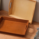 Maxbell Wooden Rectangular Serving Tray Wood Plate for Tea House Kitchen Dining Room Wood