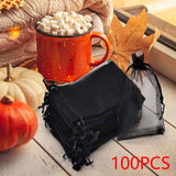 Maxbell 100Pcs Halloween Gift Bag with Drawstring Decor Candy Bag for Party Supplies