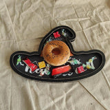 Maxbell Halloween Serving Tray Witch Hat Shaped Dessert Tray for Biscuits Home Cafes