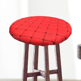 Maxbell Round Bar Stool Cover Soft AntiSlip Fashion Slipcover for Office Chairs Home Red