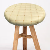 Maxbell Round Bar Stool Cover Soft AntiSlip Fashion Slipcover for Office Chairs Home Beige