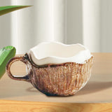 Maxbell Milk Mug Drinkware Water Cup Coconut Shaped Coffee Mug for Coffee Latte Cafe
