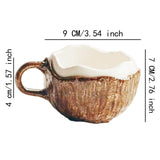 Maxbell Milk Mug Drinkware Water Cup Coconut Shaped Coffee Mug for Coffee Latte Cafe