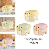 Maxbell Toy Storage Box Nursery Cute Organizer Bin with Handle for Puzzles Toys Book M Yellow 1PC