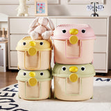 Maxbell Toy Storage Box Nursery Cute Organizer Bin with Handle for Puzzles Toys Book M Yellow 1PC