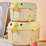 Maxbell Toy Storage Box Nursery Cute Organizer Bin with Handle for Puzzles Toys Book M Yellow 1PC