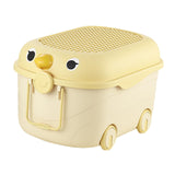 Maxbell Toy Storage Box Nursery Cute Organizer Bin with Handle for Puzzles Toys Book M Yellow 1PC