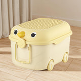 Maxbell Toy Storage Box Nursery Cute Organizer Bin with Handle for Puzzles Toys Book M Yellow 1PC