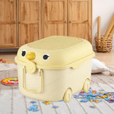 Maxbell Toy Storage Box Nursery Cute Organizer Bin with Handle for Puzzles Toys Book M Yellow 1PC