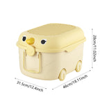 Maxbell Toy Storage Box Nursery Cute Organizer Bin with Handle for Puzzles Toys Book M Yellow 1PC