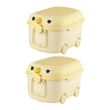 Maxbell Toy Storage Box Nursery Cute Organizer Bin with Handle for Puzzles Toys Book M Yellow 2PCS