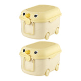 Maxbell Toy Storage Box Nursery Cute Organizer Bin with Handle for Puzzles Toys Book M Yellow 2PCS