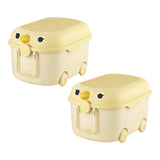 Maxbell Toy Storage Box Nursery Cute Organizer Bin with Handle for Puzzles Toys Book M Yellow 2PCS