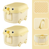 Maxbell Toy Storage Box Nursery Cute Organizer Bin with Handle for Puzzles Toys Book M Yellow 2PCS