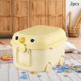 Maxbell Toy Storage Box Nursery Cute Organizer Bin with Handle for Puzzles Toys Book M Yellow 2PCS