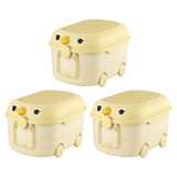 Maxbell Toy Storage Box Nursery Cute Organizer Bin with Handle for Puzzles Toys Book M Yellow 3PCS