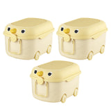 Maxbell Toy Storage Box Nursery Cute Organizer Bin with Handle for Puzzles Toys Book M Yellow 3PCS