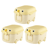 Maxbell Toy Storage Box Nursery Cute Organizer Bin with Handle for Puzzles Toys Book M Yellow 3PCS