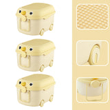 Maxbell Toy Storage Box Nursery Cute Organizer Bin with Handle for Puzzles Toys Book M Yellow 3PCS