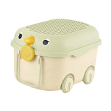 Maxbell Toy Storage Box Nursery Cute Organizer Bin with Handle for Puzzles Toys Book M Green 1PC