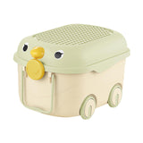 Maxbell Toy Storage Box Nursery Cute Organizer Bin with Handle for Puzzles Toys Book M Green 1PC