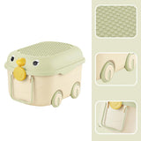 Maxbell Toy Storage Box Nursery Cute Organizer Bin with Handle for Puzzles Toys Book M Green 1PC