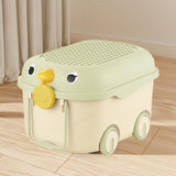 Maxbell Toy Storage Box Nursery Cute Organizer Bin with Handle for Puzzles Toys Book M Green 1PC