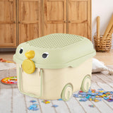 Maxbell Toy Storage Box Nursery Cute Organizer Bin with Handle for Puzzles Toys Book M Green 1PC