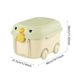 Maxbell Toy Storage Box Nursery Cute Organizer Bin with Handle for Puzzles Toys Book M Green 1PC