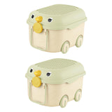 Maxbell Toy Storage Box Nursery Cute Organizer Bin with Handle for Puzzles Toys Book M Green 2PCS