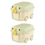 Maxbell Toy Storage Box Nursery Cute Organizer Bin with Handle for Puzzles Toys Book M Green 2PCS