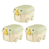 Maxbell Toy Storage Box Nursery Cute Organizer Bin with Handle for Puzzles Toys Book M Green 3PCS