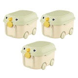 Maxbell Toy Storage Box Nursery Cute Organizer Bin with Handle for Puzzles Toys Book L Green 3PCS