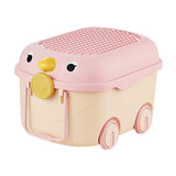 Maxbell Toy Storage Box Nursery Cute Organizer Bin with Handle for Puzzles Toys Book M Pink 1PC