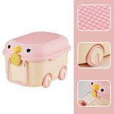 Maxbell Toy Storage Box Nursery Cute Organizer Bin with Handle for Puzzles Toys Book M Pink 1PC