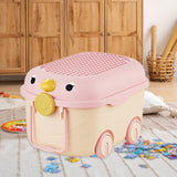 Maxbell Toy Storage Box Nursery Cute Organizer Bin with Handle for Puzzles Toys Book M Pink 1PC