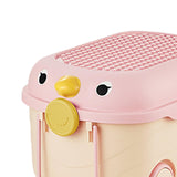 Maxbell Toy Storage Box Nursery Cute Organizer Bin with Handle for Puzzles Toys Book M Pink 2PCS