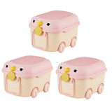 Maxbell Toy Storage Box Nursery Cute Organizer Bin with Handle for Puzzles Toys Book M Pink 3PCS