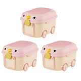 Maxbell Toy Storage Box Nursery Cute Organizer Bin with Handle for Puzzles Toys Book M Pink 3PCS