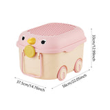 Maxbell Toy Storage Box Nursery Cute Organizer Bin with Handle for Puzzles Toys Book L Pink 1PC