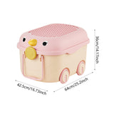 Maxbell Toy Storage Box Nursery Cute Organizer Bin with Handle for Puzzles Toys Book XL Pink 1PC