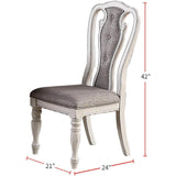 Maxbell Antique White Set of 2 Dining Chairs Grey Upholstered Tufted unique Design