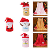 Maxbell Throw Blanket Warm Cartoon Christmas Winter Blankets Decorative Wrap Blanket Santa Claus