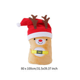 Maxbell Throw Blanket Warm Cartoon Christmas Winter Blankets Decorative Wrap Blanket Elf
